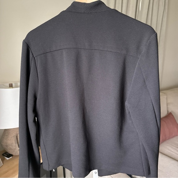 CALVIN KLEIN WOMEN’S MODERN ESSENTIALS Open Jacket Black W/Gold Zippers Sz L NWT - Picture 7 of 12